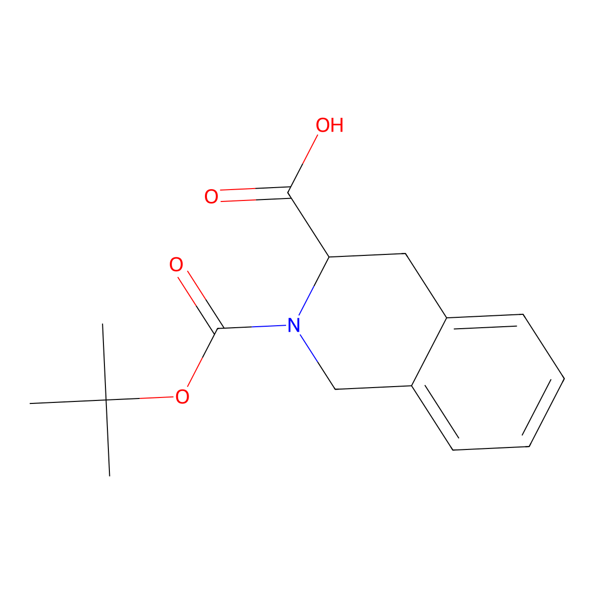 (3S)-2-((tert-butoxy)carbonyl)-1,2,3,4-tetrahydroisoquinoline-3-carboxylic acid molecular structure, CAS 78879-20-6