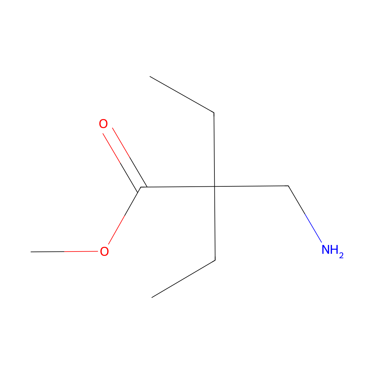 Methyl 2-(aminomethyl)-2-ethylbutanoate molecular structure, CAS 788800-33-9