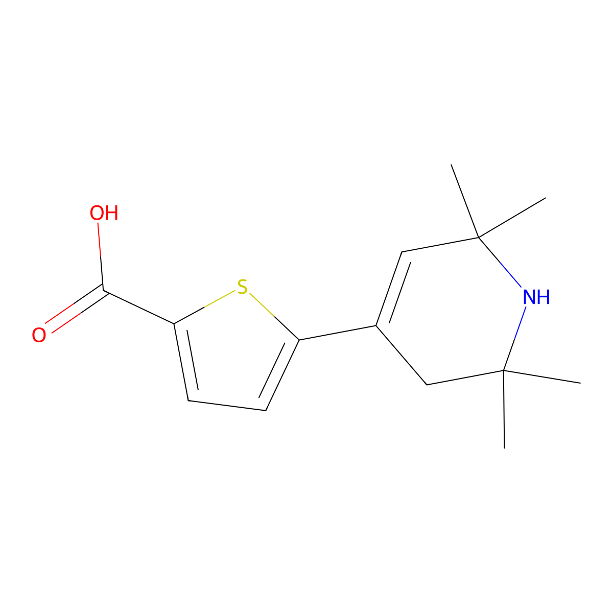 5-(2,2,6,6-Tetramethyl-1,2,3,6-tetrahydro-pyridin-4-yl)-thiophene-2-carboxylic acid molecular structure, CAS 788811-22-3