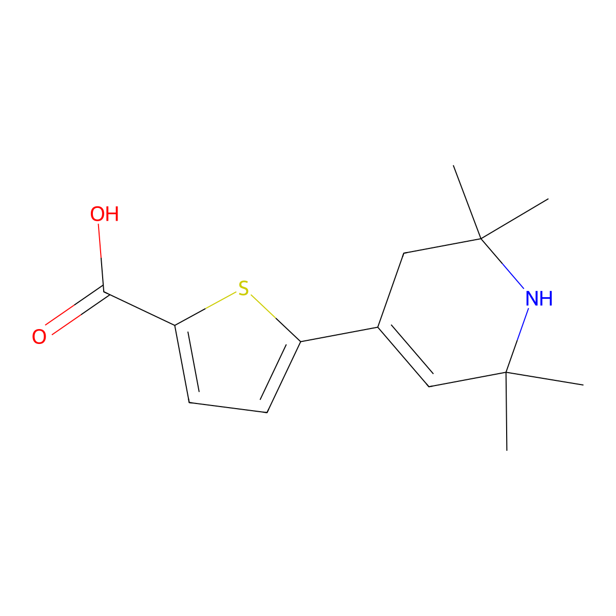 5-(2,2,6,6-Tetramethyl-1,2,3,6-tetrahydro-pyridin-4-yl)-thiophene-2-carboxylic acid molecular structure, CAS 788811-22-3