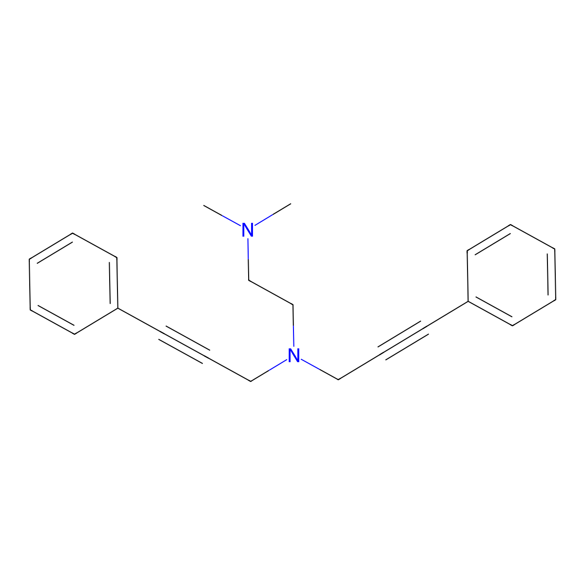N-{2-[bis(3-phenyl-2-propynyl)amino]ethyl}-N,N-dimethylamine molecular structure, CAS 788816-89-7