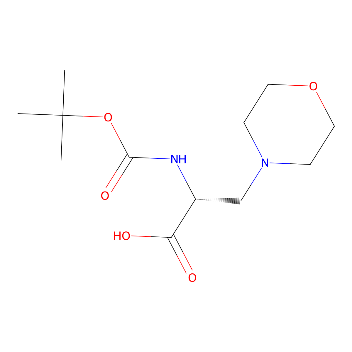 Boc-3-(1-Morpholinyl)-D-Ala-OH molecular structure, CAS 788819-12-5