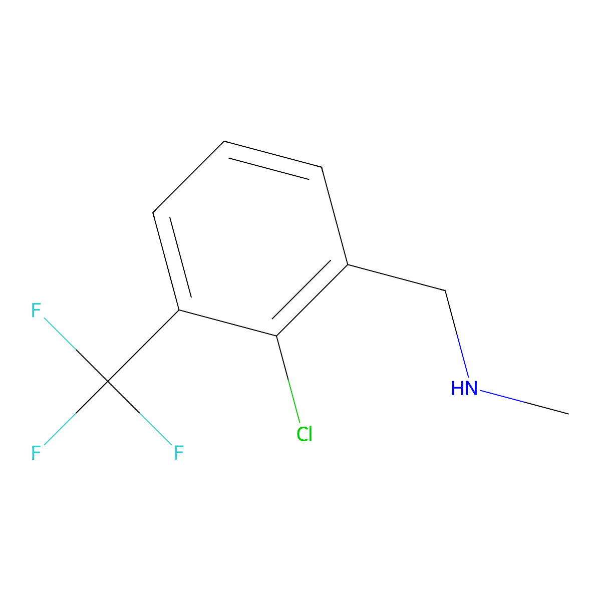 1-(2-Chloro-3-(trifluoromethyl)phenyl)-N-methylmethanamine molecular structure, CAS 788820-97-3