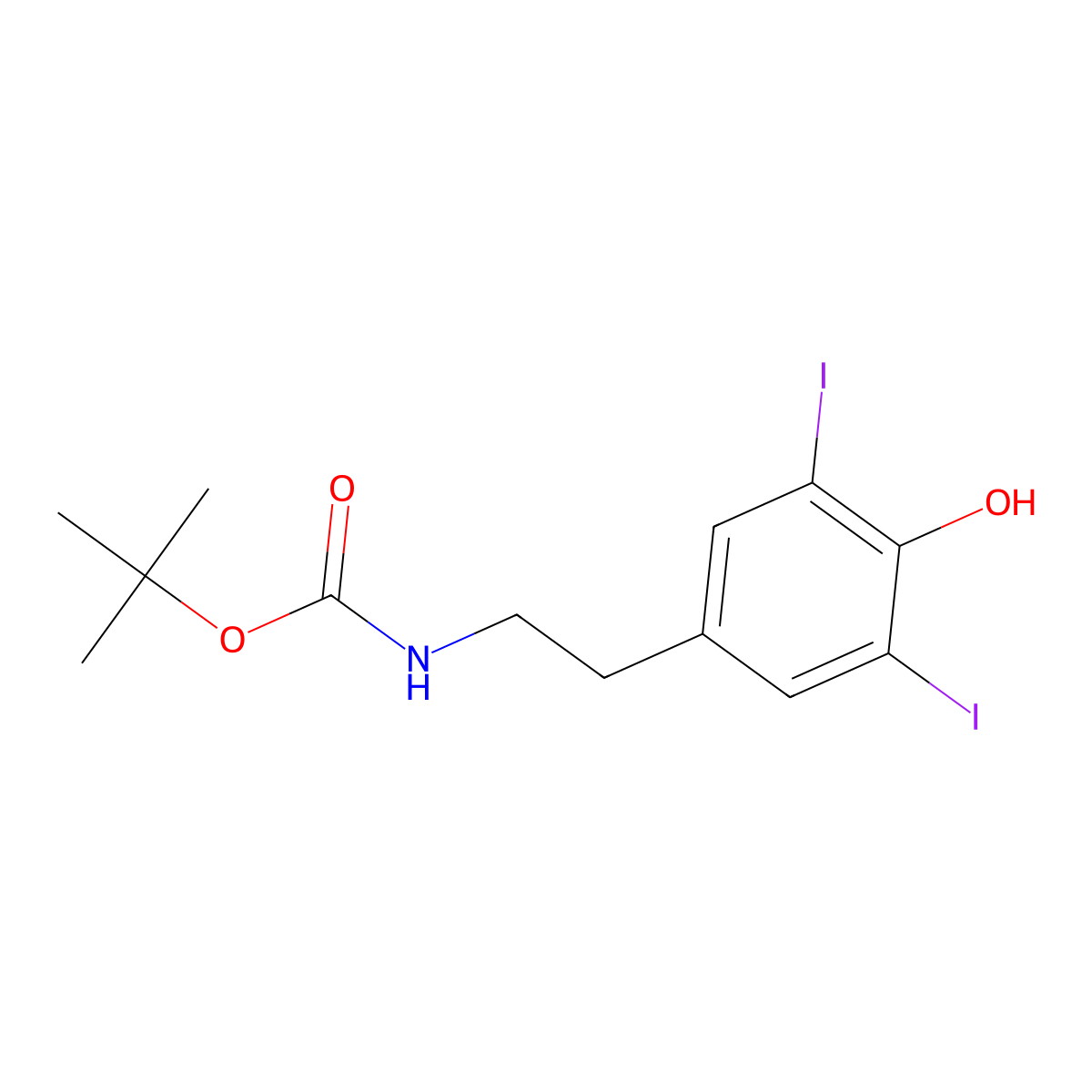 N-tert-Butoxycarbonyl 3,5-Diiodotyramine molecular structure, CAS 788824-51-1