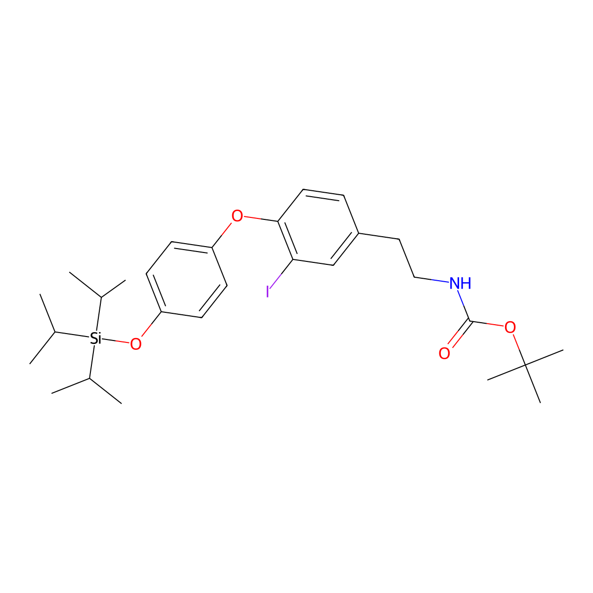 N-tert-Butoxycarbonyl-O-triisopropylsilyl 3-iodothyronamine molecular structure, CAS 788824-53-3