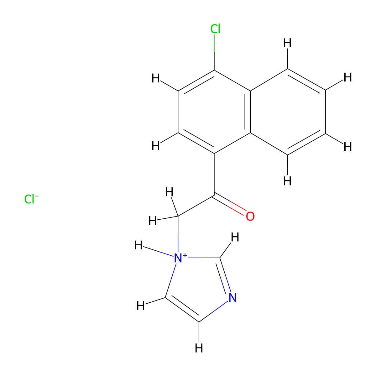 1'-Acetonaphthone, 4'-chloro-2-(1-imidazolyl)-, hydrochloride molecular structure, CAS 78886-63-2