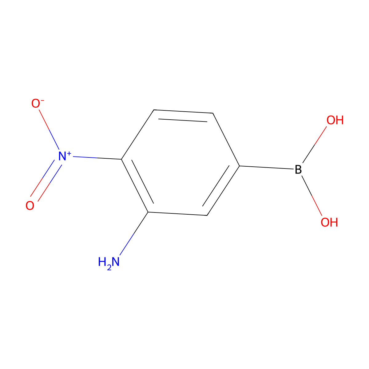 (3-Amino-4-nitrophenyl)boronic acid molecular structure, CAS 78887-34-0