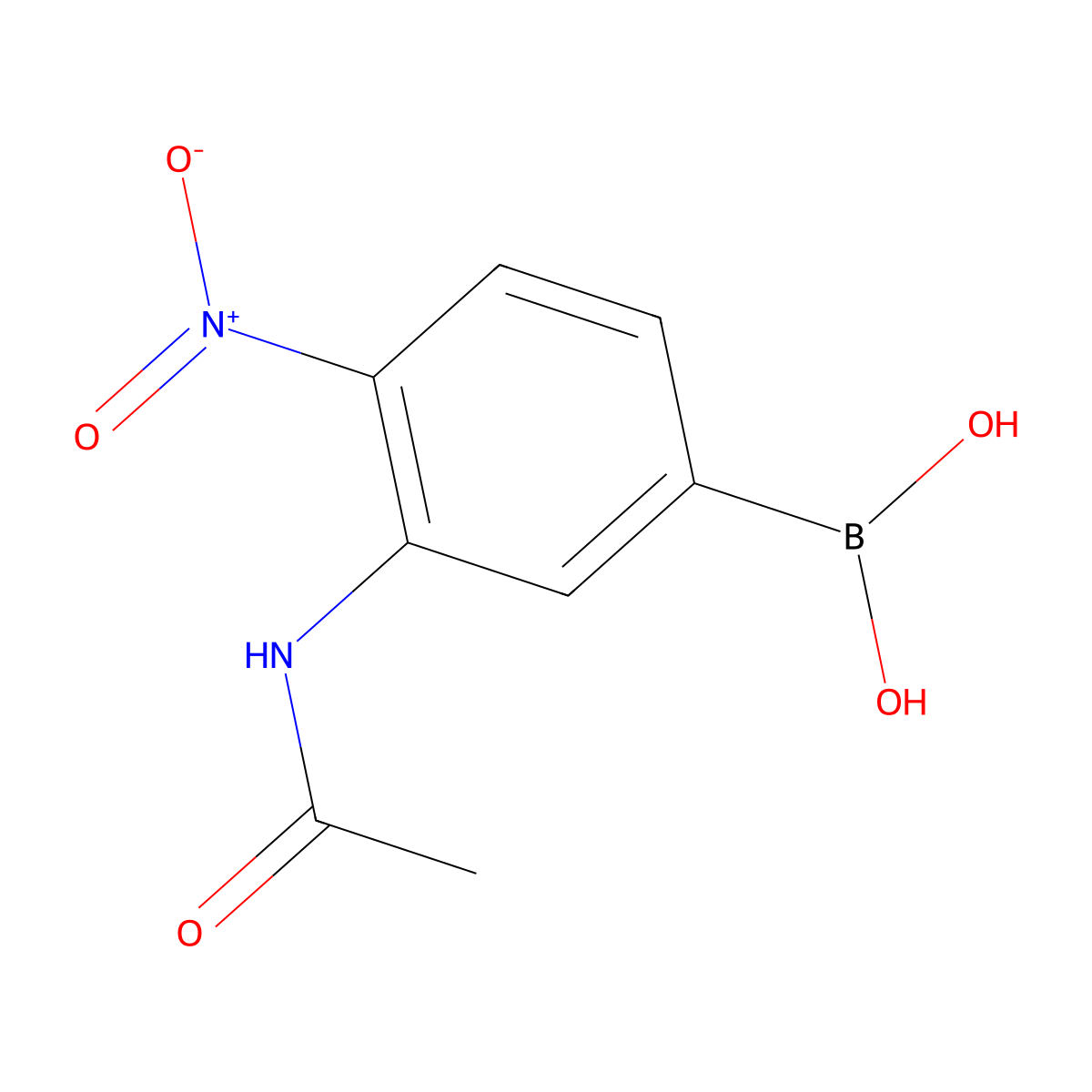 (3-Acetamido-4-nitrophenyl)boronic acid molecular structure, CAS 78887-37-3