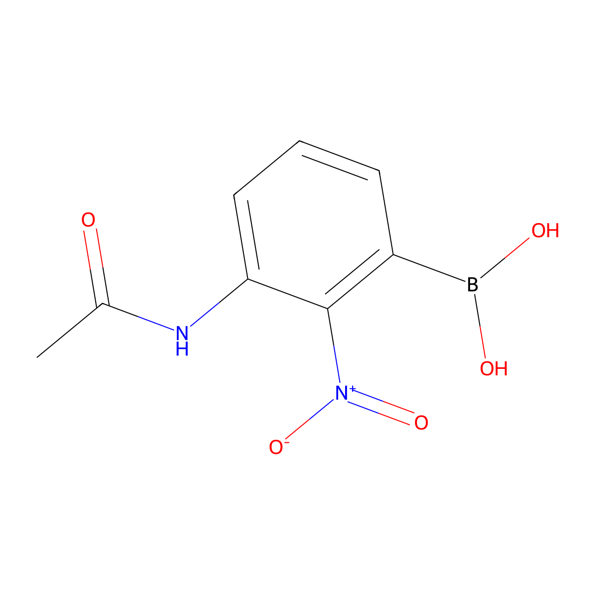 3-Acetamido-2-nitrophenylboronic acid molecular structure, CAS 78887-38-4