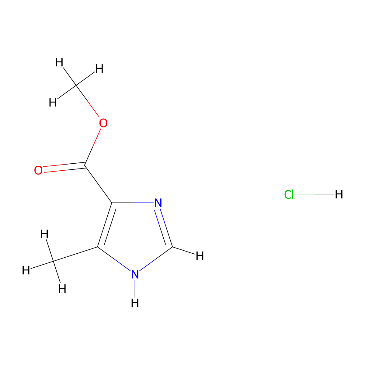 methyl 5-methyl-1H-imidazole-4-carboxylate hydrochloride molecular structure, CAS 78892-69-0