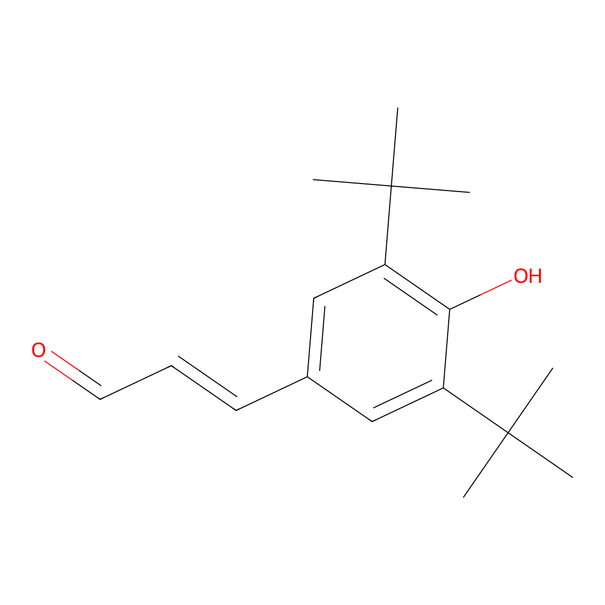 3-(3,5-Ditert-butyl-4-hydroxyphenyl)prop-2-enal molecular structure, CAS 789-89-9