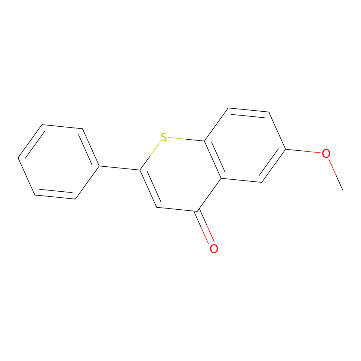 4H-1-Benzothiopyran-4-one, 6-methoxy-2-phenyl- molecular structure, CAS 789-98-0