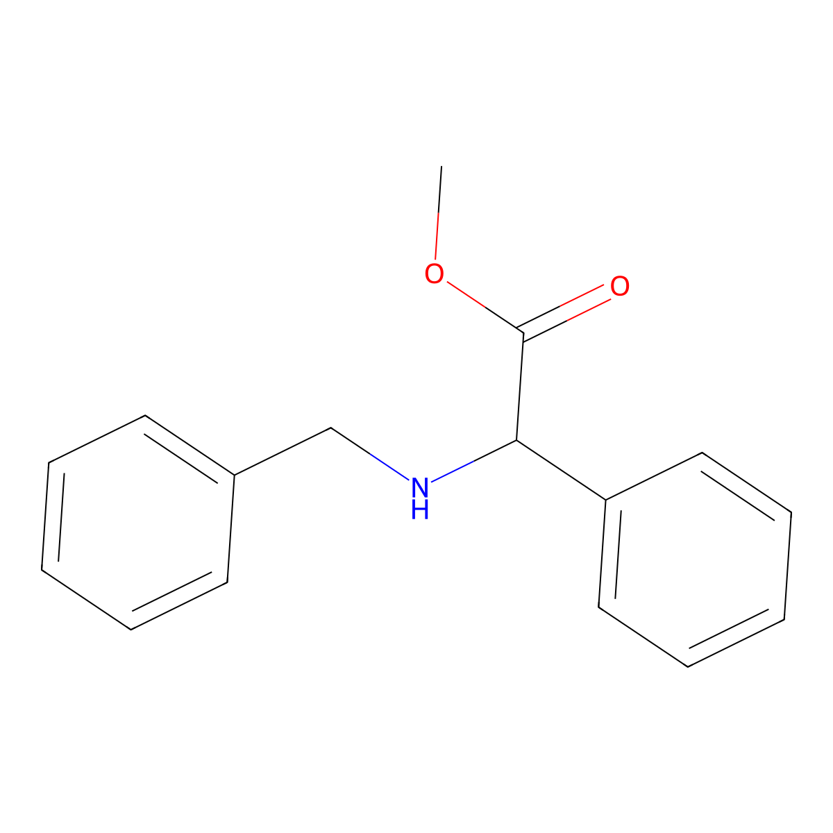Methyl 2-(benzylamino)-2-phenylacetate molecular structure, CAS 78907-06-9