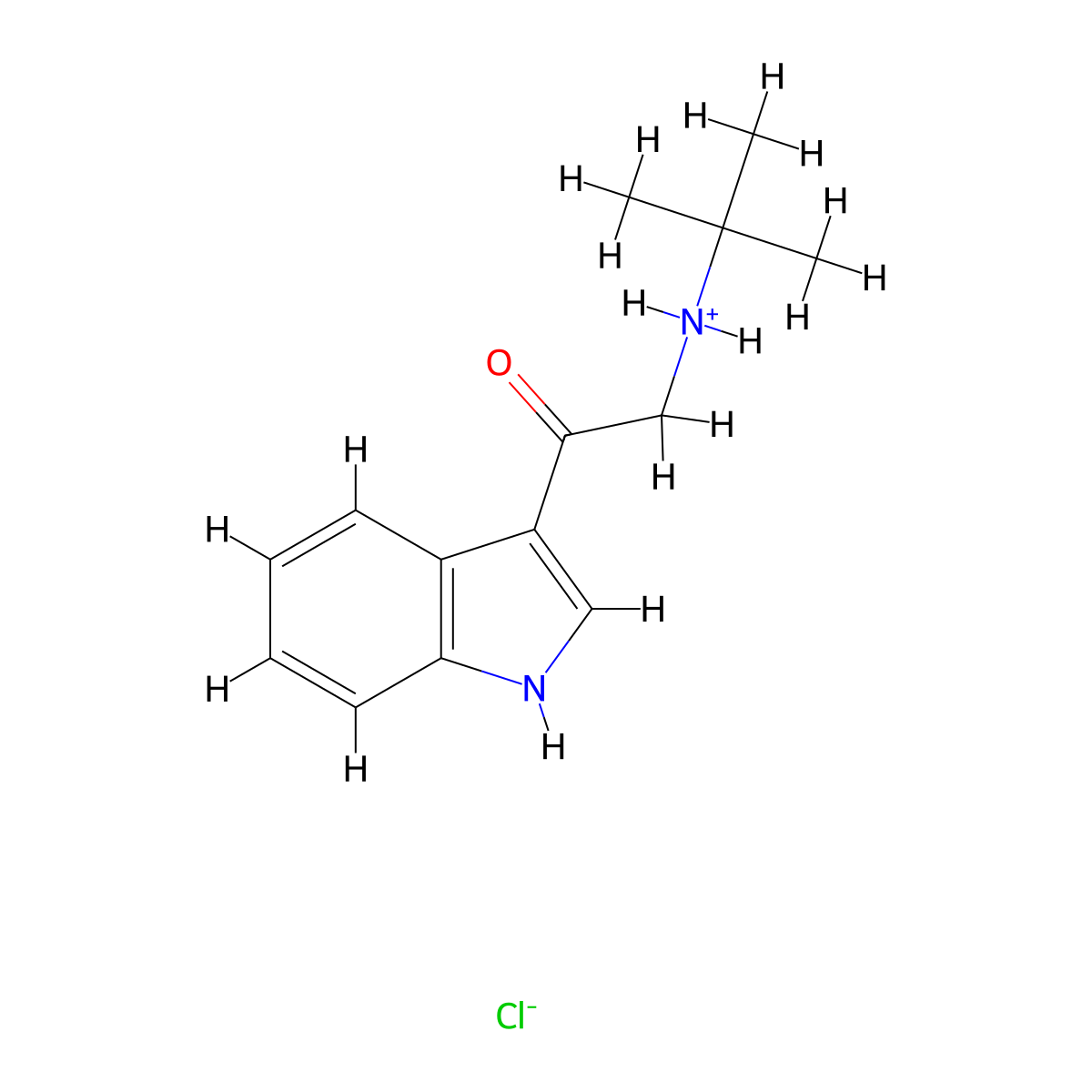 Indole, 3-((tert-butylamino)acetyl)-, hydrochloride, hydrate molecular structure, CAS 78907-16-1