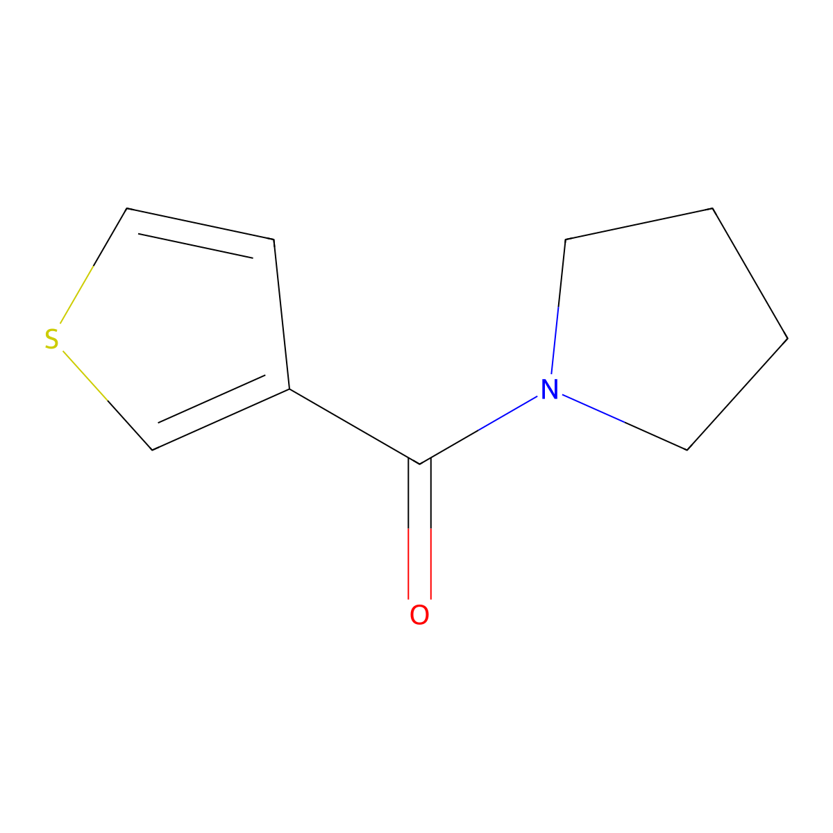 Pyrrolidin-1-yl(thiophen-3-yl)methanone molecular structure, CAS 78909-14-5