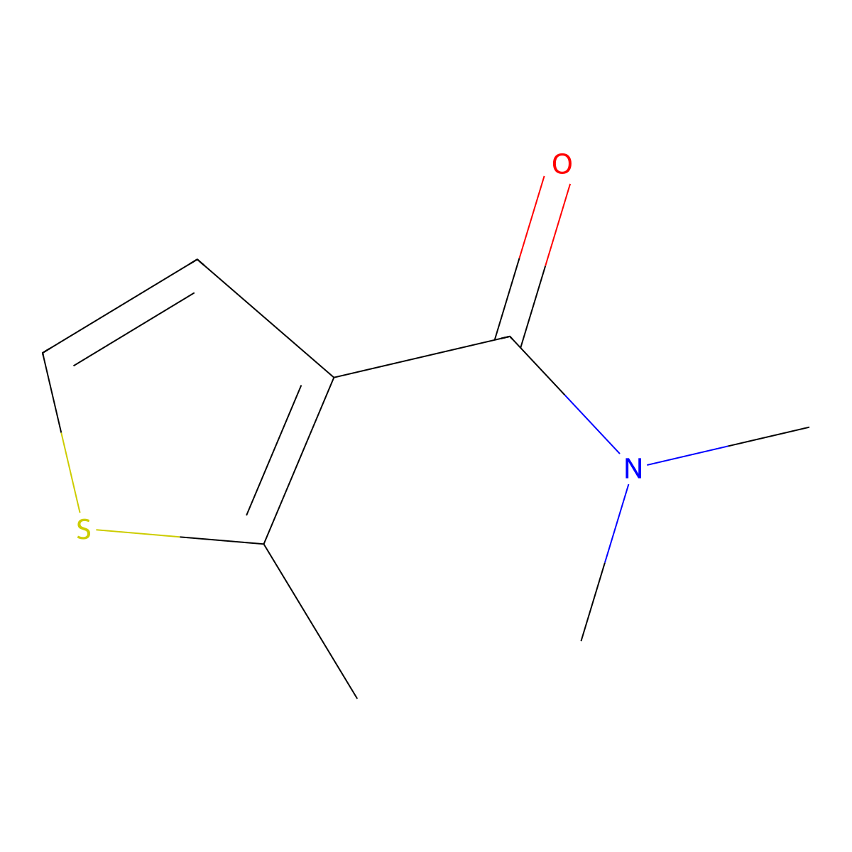 N,N,2-Trimethyl-3-thiophenecarboxamide molecular structure, CAS 78909-18-9