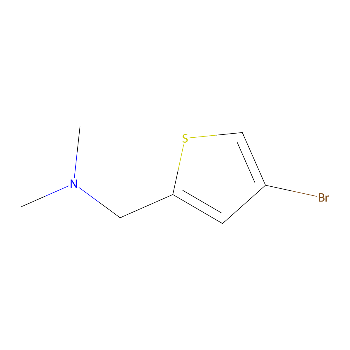 1-(4-Bromothiophen-2-yl)-N,N-dimethylmethanamine molecular structure, CAS 78909-24-7