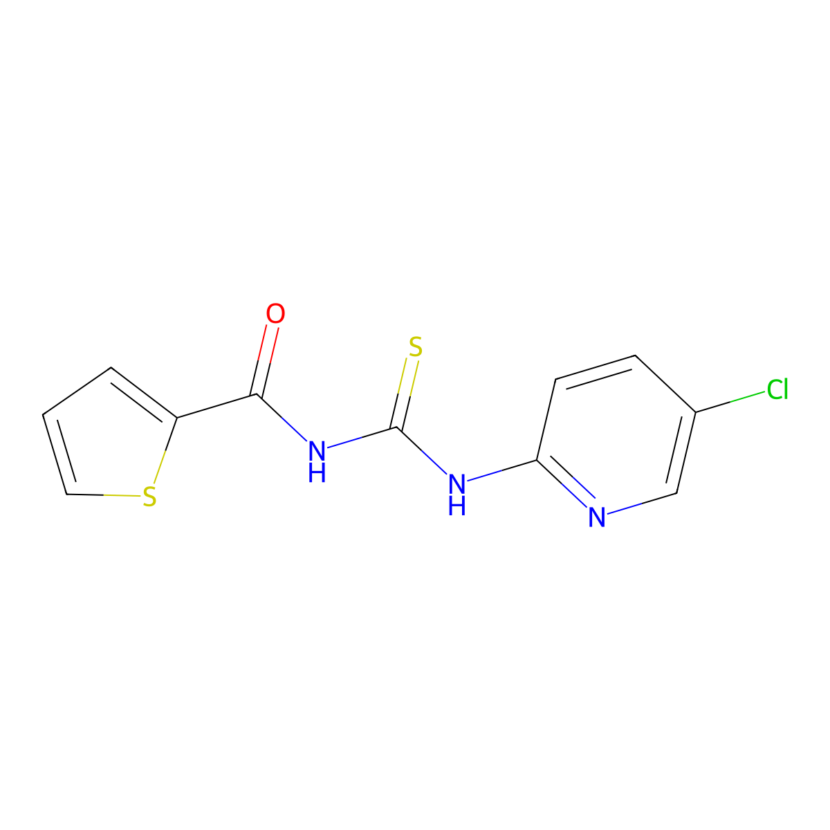 N-[(5-chloropyridin-2-yl)carbamothioyl]thiophene-2-carboxamide molecular structure, CAS 78916-55-9