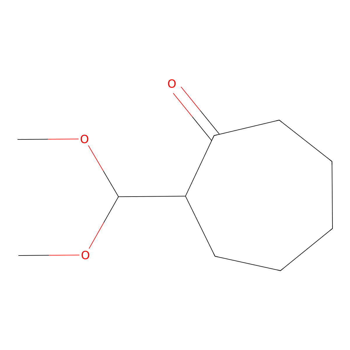 2-(Dimethoxymethyl)cycloheptan-1-one molecular structure, CAS 78923-08-7