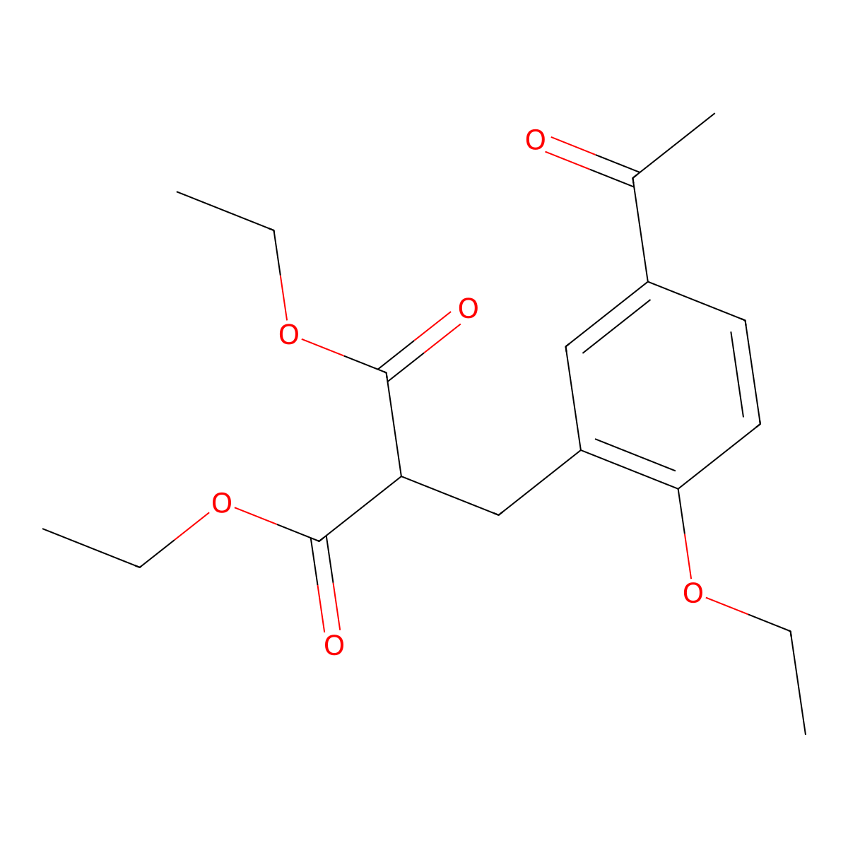 Diethyl (5-acetyl-2-ethoxybenzyl)malonate molecular structure, CAS 78927-50-1