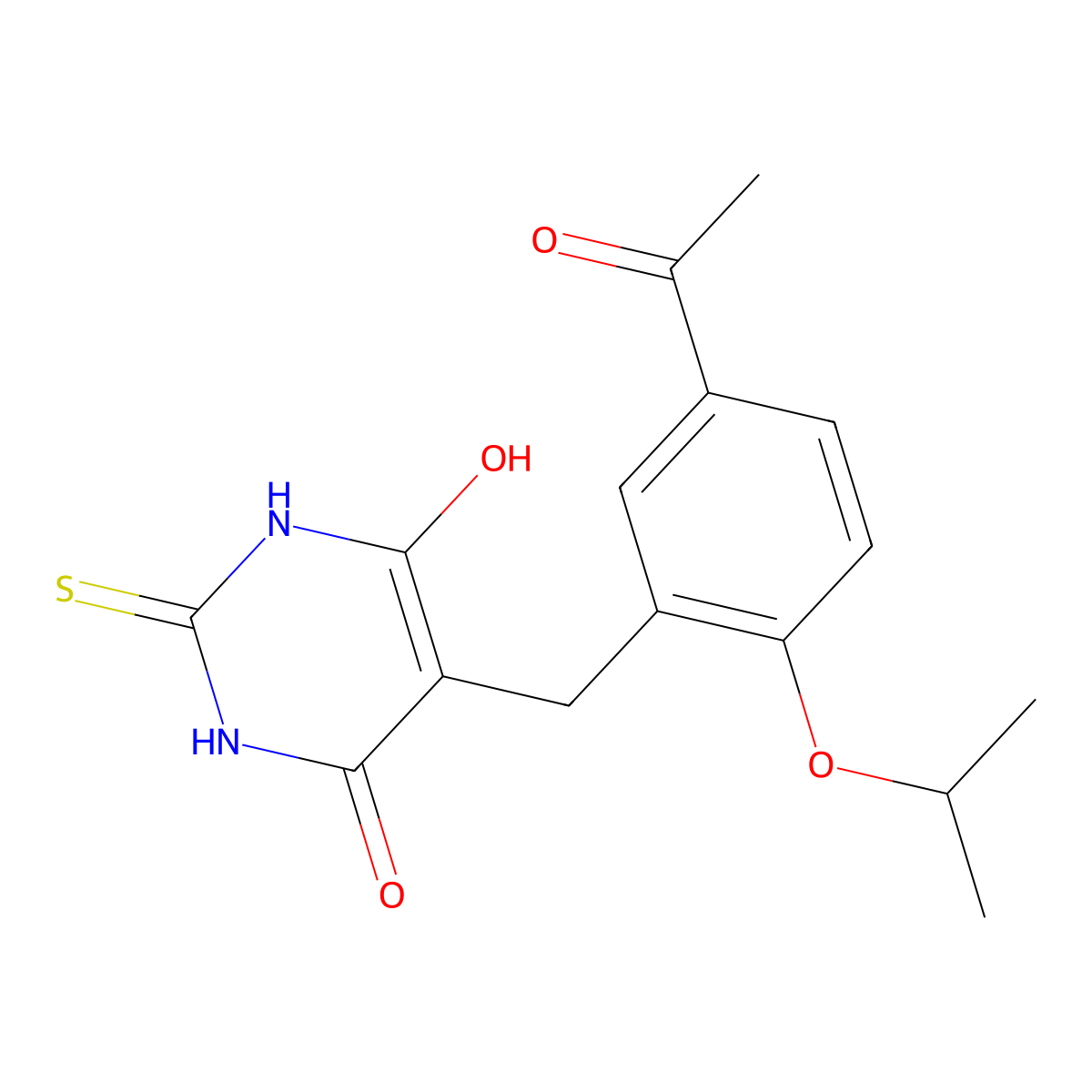 5-[(5-acetyl-2-propan-2-yloxyphenyl)methyl]-6-hydroxy-2-sulfanylidene-1H-pyrimidin-4-one molecular structure, CAS 78927-64-7