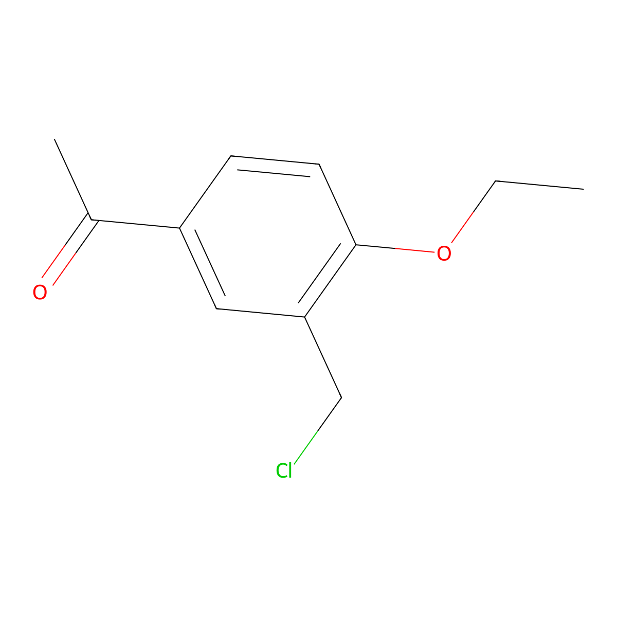1-[3-(Chloromethyl)-4-ethoxyphenyl]ethan-1-one molecular structure, CAS 78927-73-8