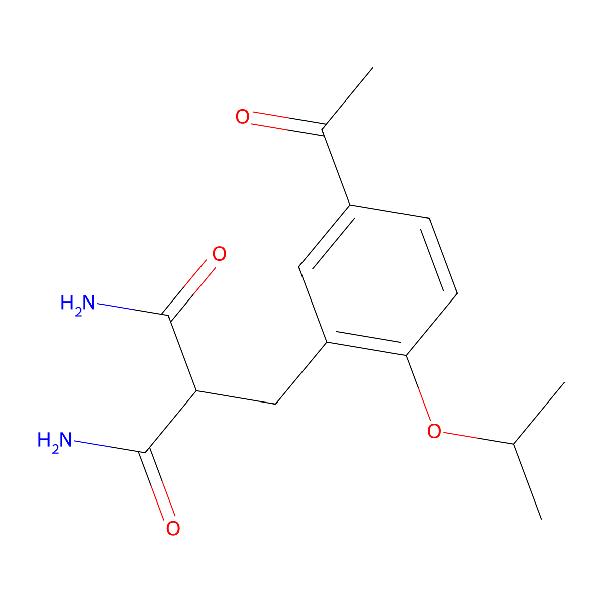 2-(5-Acetyl-2-isopropoxy-benzyl)-malonamide molecular structure, CAS 78927-81-8