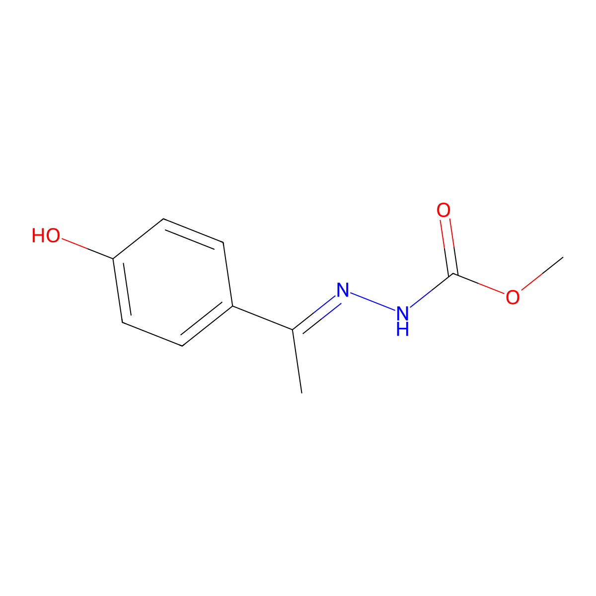 Methyl 2-[1-(4-hydroxyphenyl)ethylidene]-1-hydrazinecarboxylate molecular structure, CAS 78930-30-0