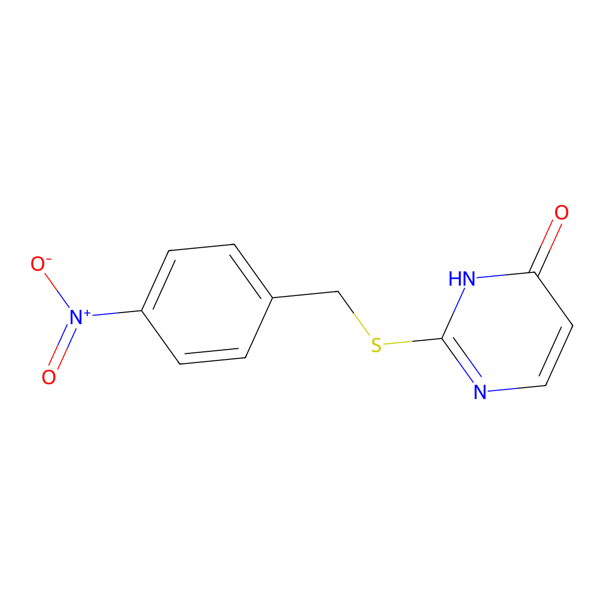 2-[(4-Nitrobenzyl)thio]pyrimidin-4-ol molecular structure, CAS 78932-23-7