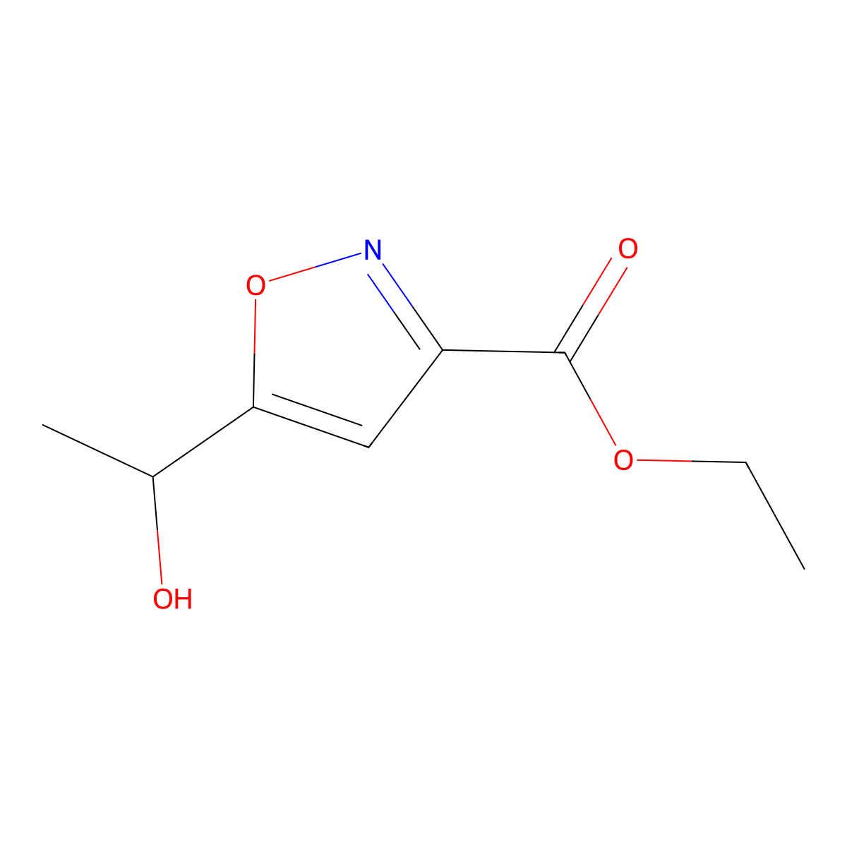 Ethyl 5-(1-Hydroxyethyl)isoxazole-3-carboxylate molecular structure, CAS 78934-71-1