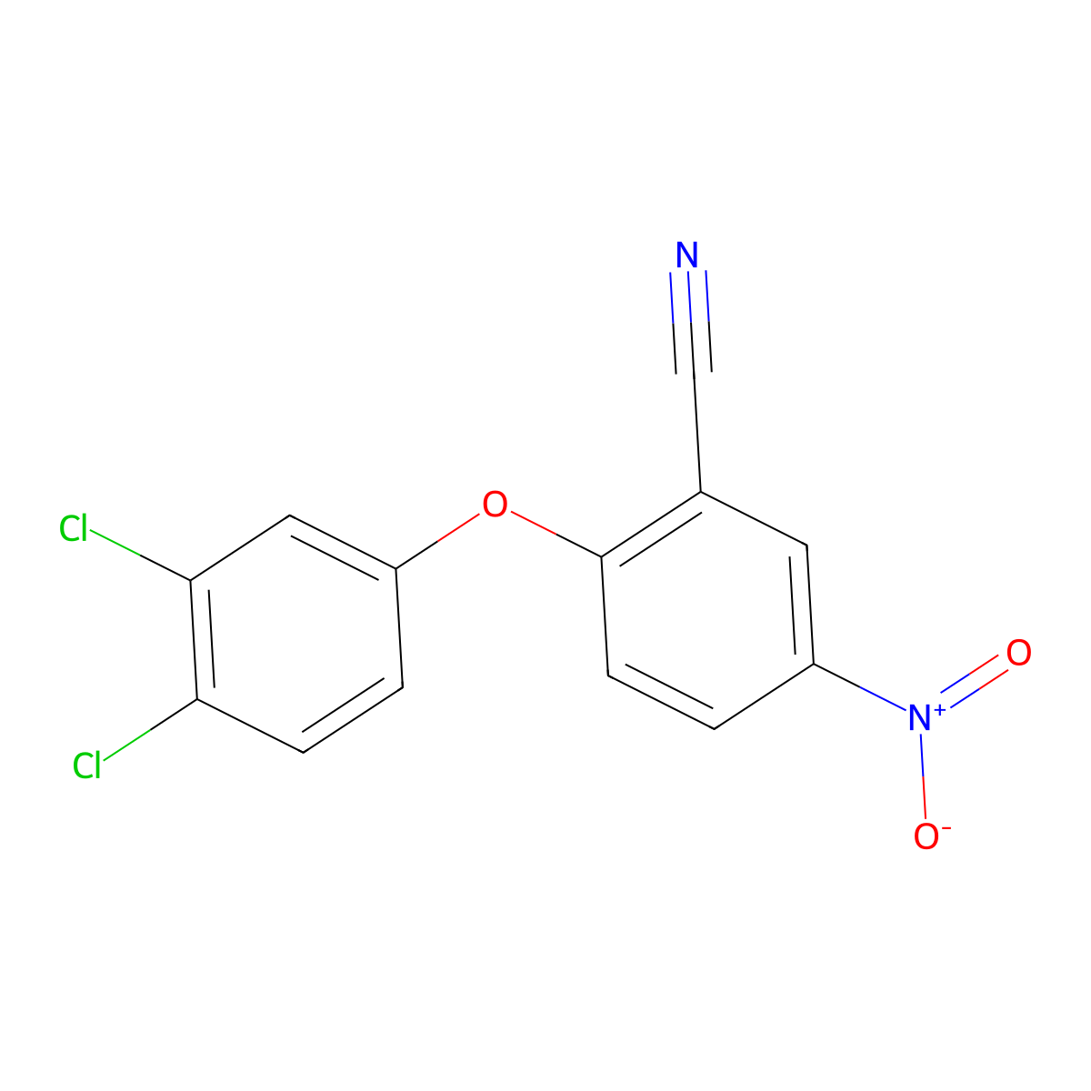 2-(3,4-Dichlorophenoxy)-5-nitrobenzonitrile molecular structure, CAS 78940-62-2