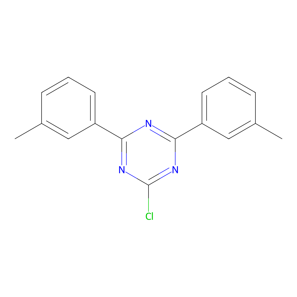 2-Chloro-4,6-di-m-tolyl-1,3,5-triazine molecular structure, CAS 78941-29-4