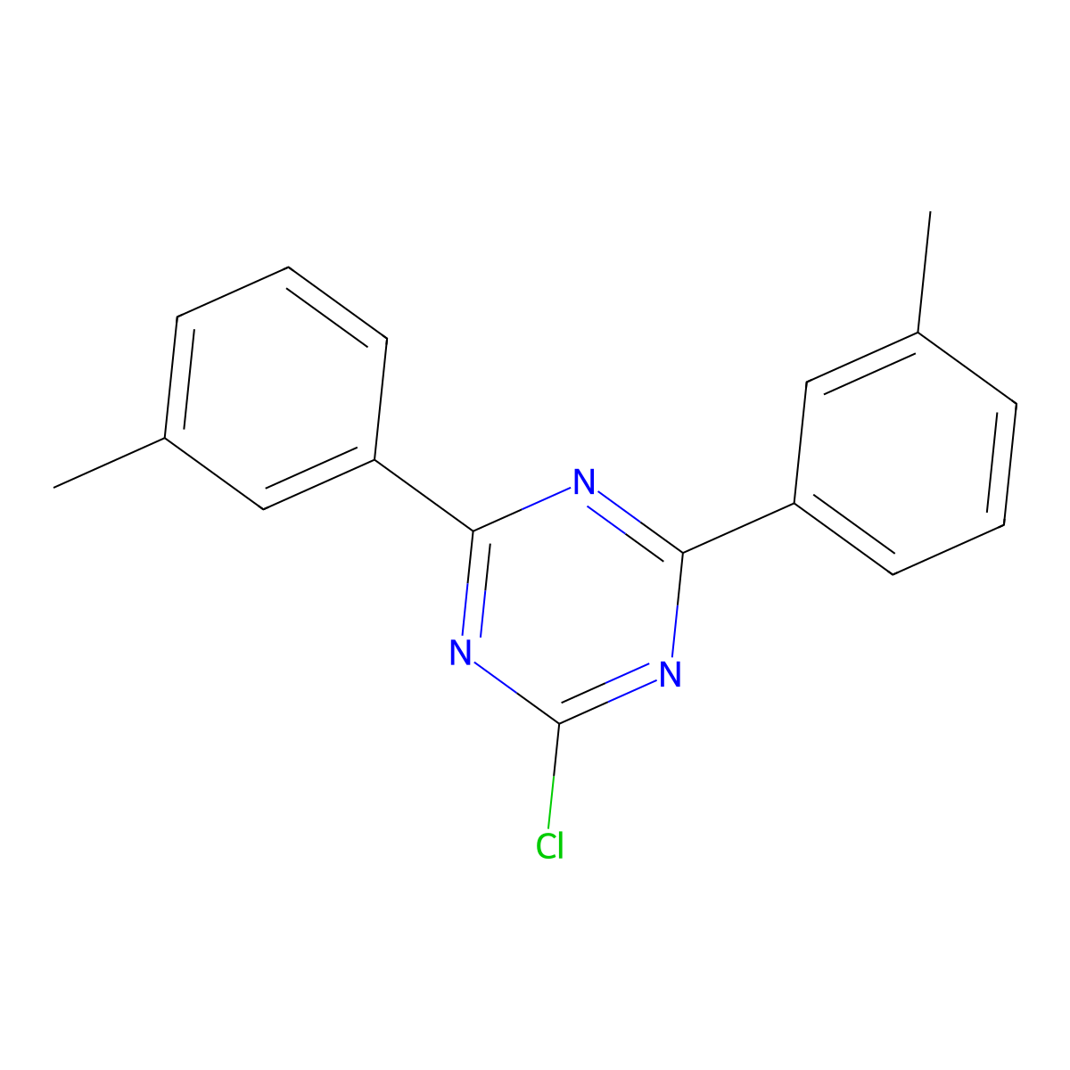 2-Chloro-4,6-di-m-tolyl-1,3,5-triazine molecular structure, CAS 78941-29-4