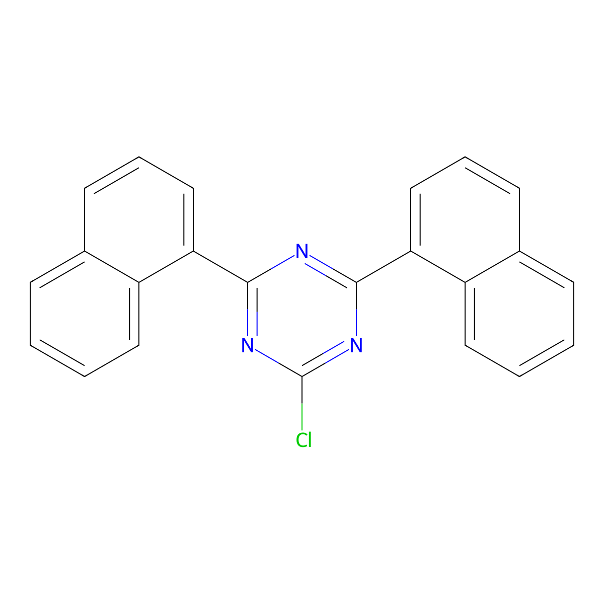 2-Chloro-4,6-di(naphthalen-1-yl)-1,3,5-triazine molecular structure, CAS 78941-32-9