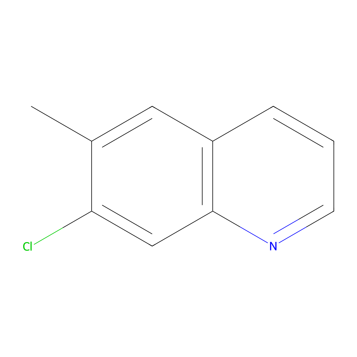 7-Chloro-6-methylquinoline molecular structure, CAS 78941-94-3