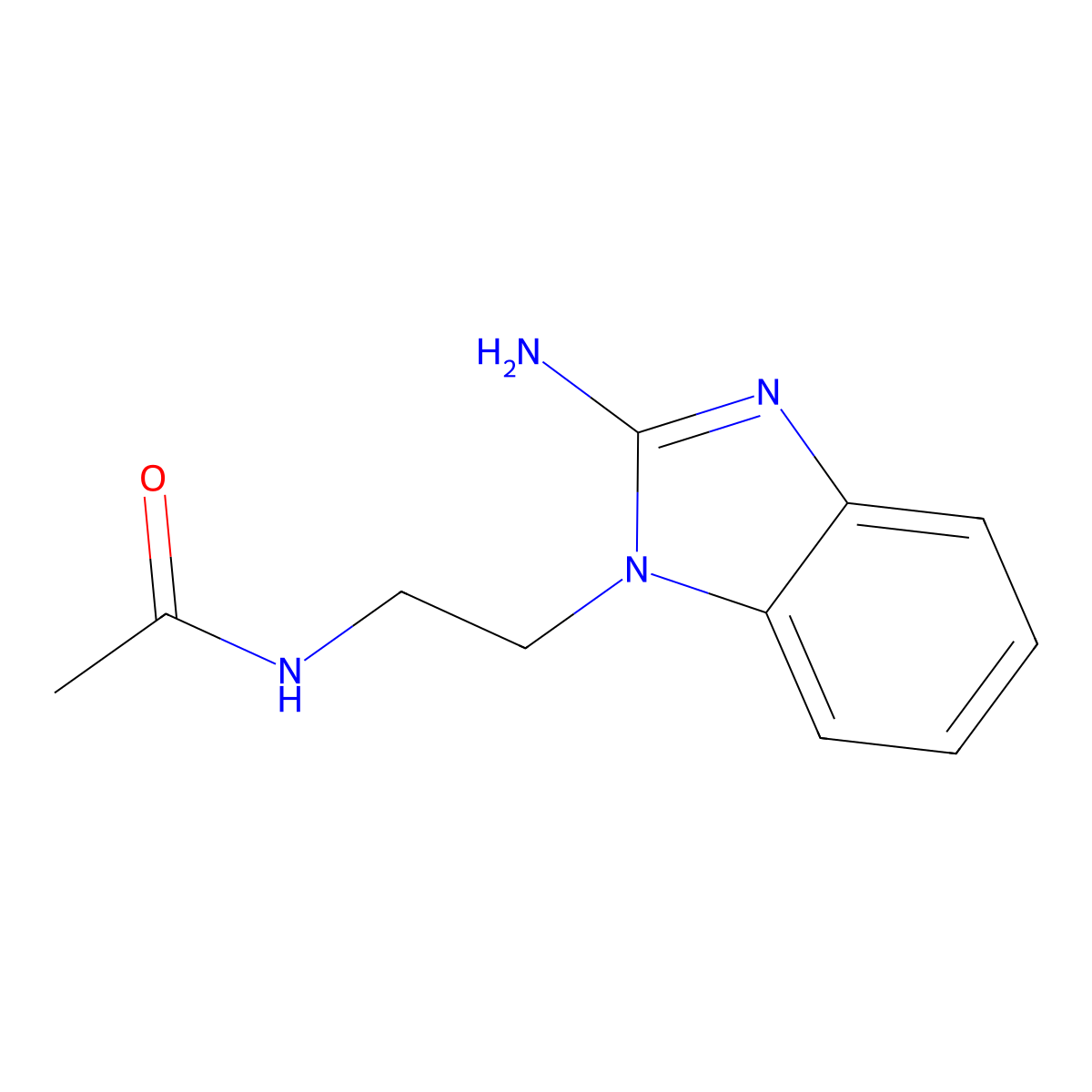 N-[2-(2-Amino-benzoimidazol-1-yl)-ethyl]-acetamide molecular structure, CAS 789434-41-9