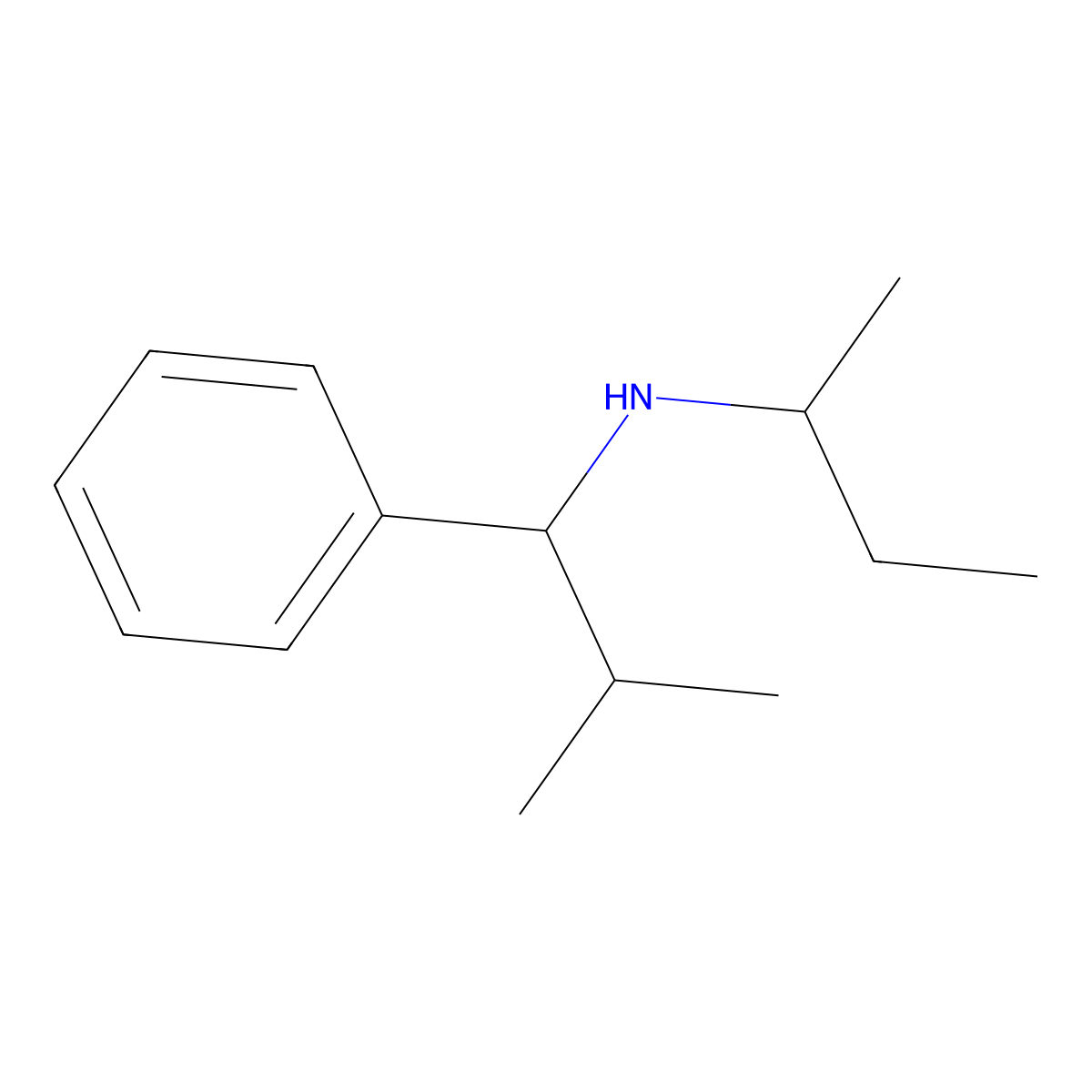 (Butan-2-yl)(2-methyl-1-phenylpropyl)amine molecular structure, CAS 789434-57-7
