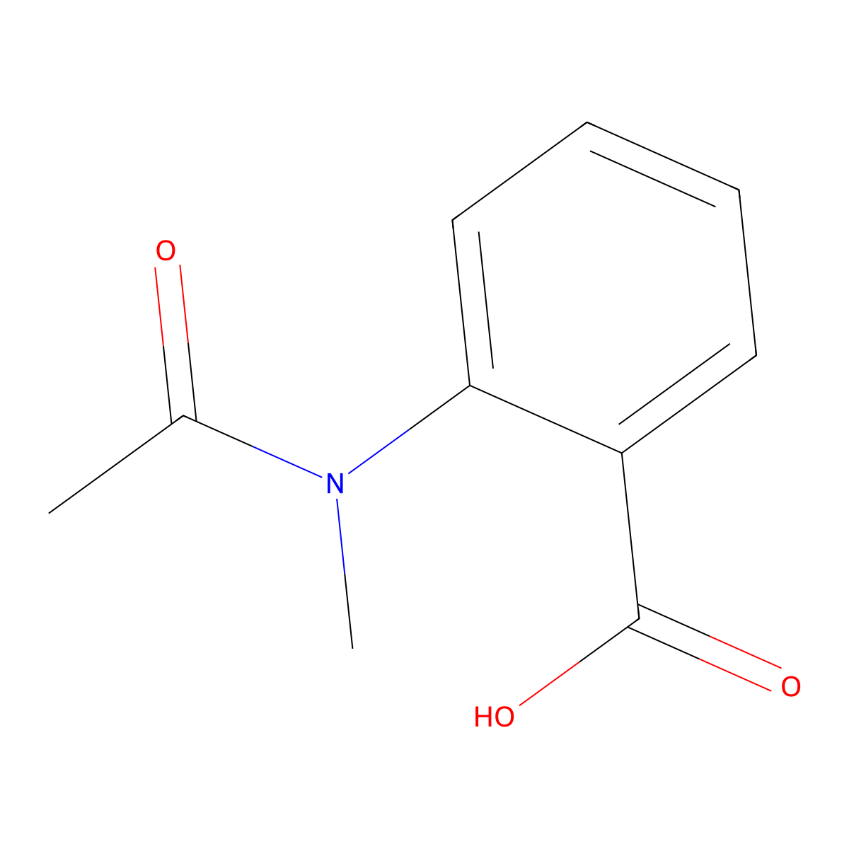 Benzoic acid, 2-((acetylmethyl)amino)- molecular structure, CAS 78944-67-9