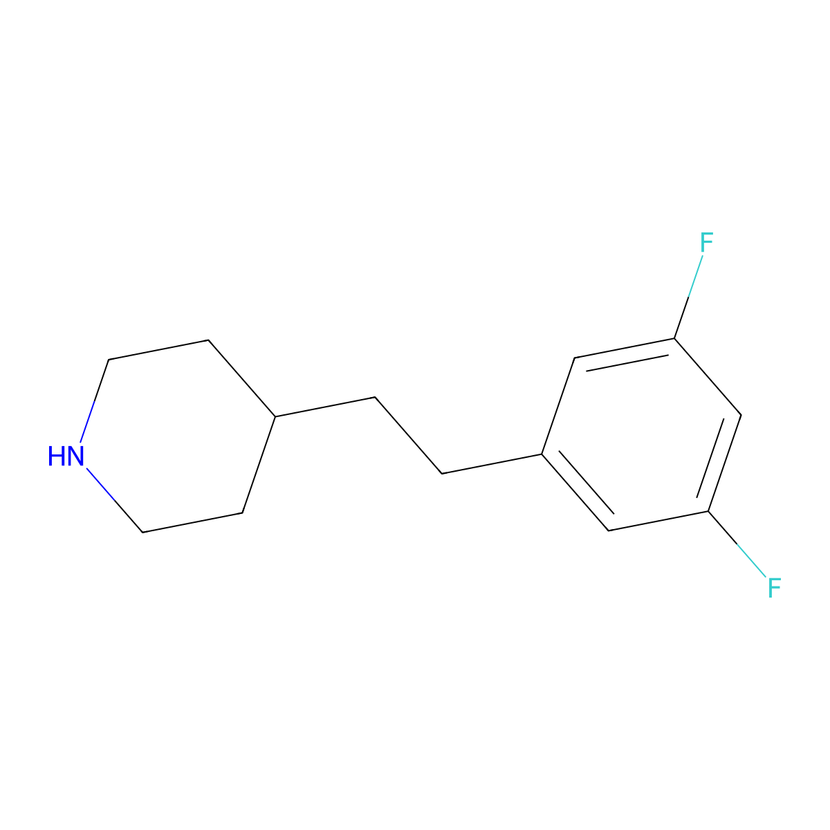 4-[2-(3,5-Difluorophenyl)ethyl]piperidine molecular structure, CAS 789461-70-7