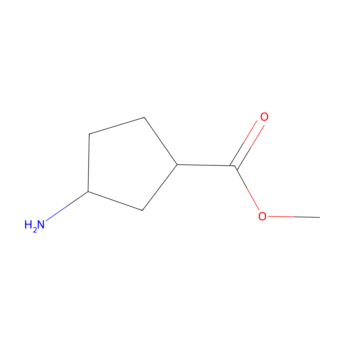 (1R,3S)-methyl 3-aminocyclopentanecarboxylate molecular structure, CAS 789468-94-6