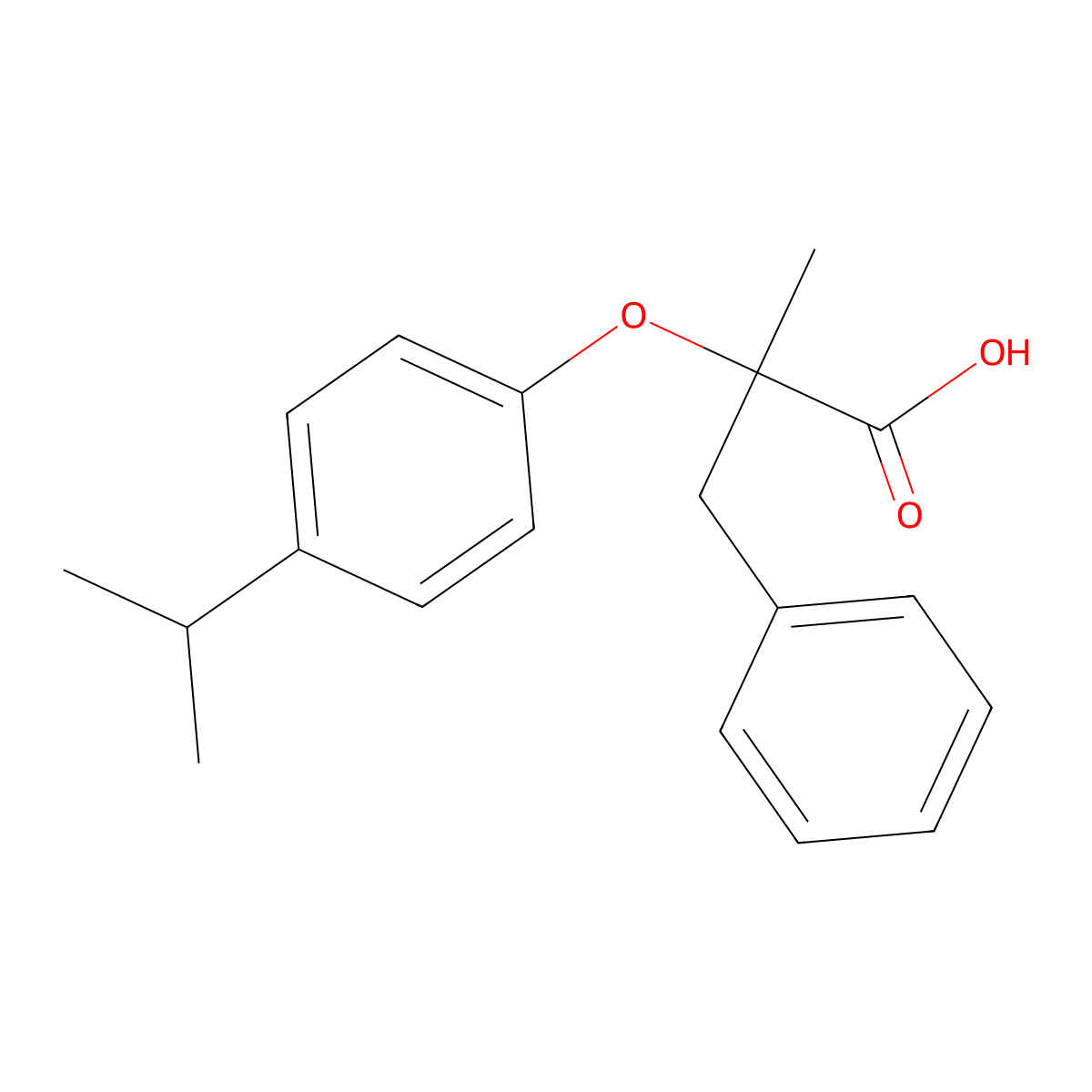 2-(4-Isopropylphenoxy)-2-methyl-3-phenylpropanoic acid molecular structure, CAS 789469-67-6