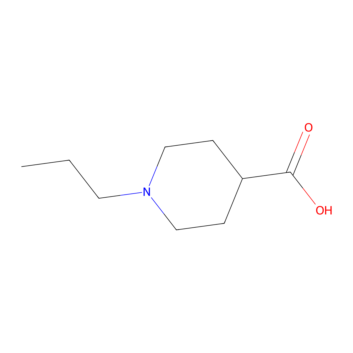 1-Propylpiperidine-4-carboxylic acid molecular structure, CAS 789471-15-4