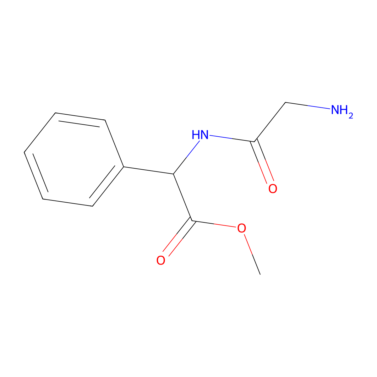 methyl (2S)-2-(2-aminoacetamido)-2-phenylacetate molecular structure, CAS 789473-22-9