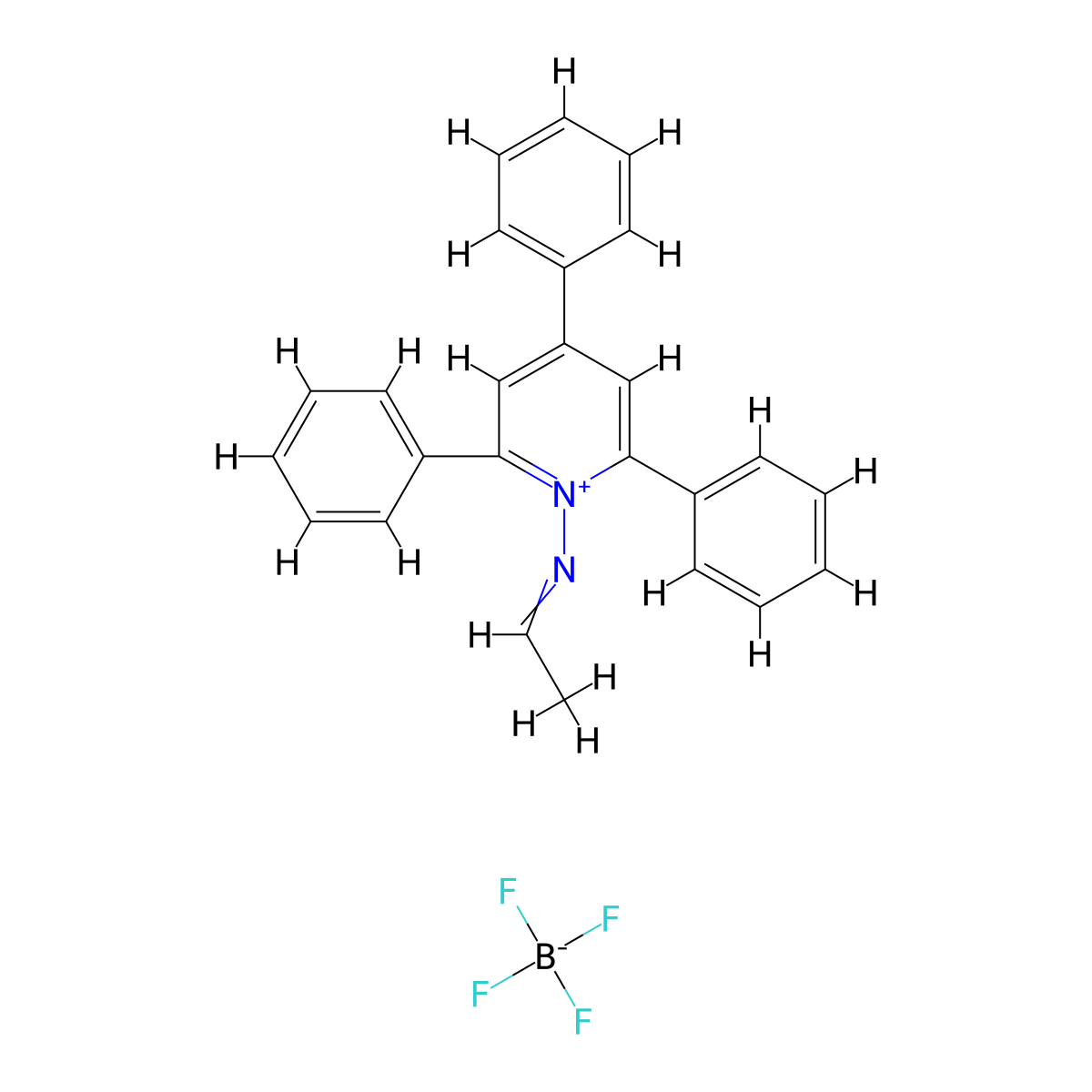 1-(Ethylideneamino)-2,4,6-triphenylpyridin-1-ium tetrafluoroborate molecular structure, CAS 78948-33-1
