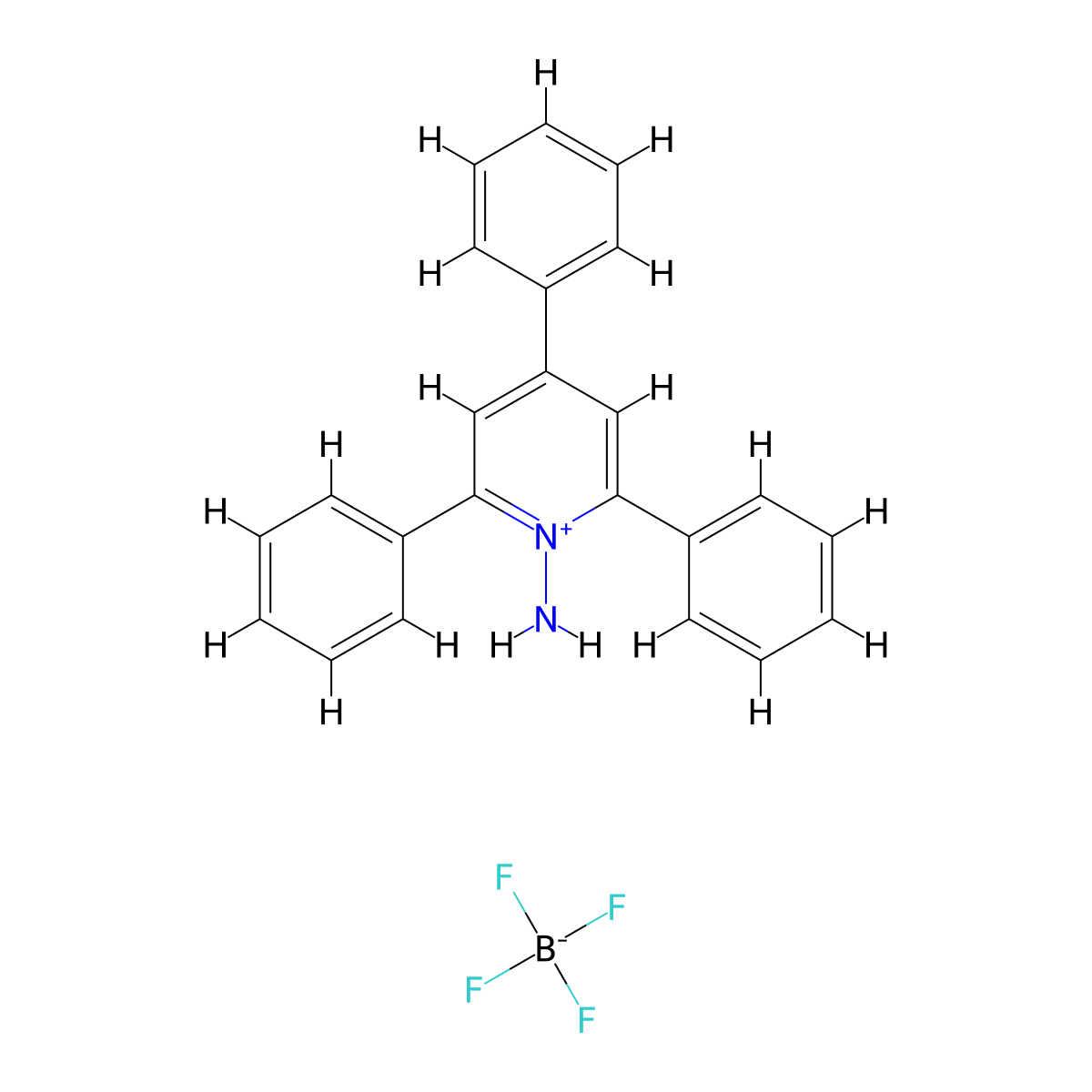 1-Amino-2,4,6-triphenylpyridin-1-ium tetrafluoroboranuide molecular structure, CAS 78948-34-2