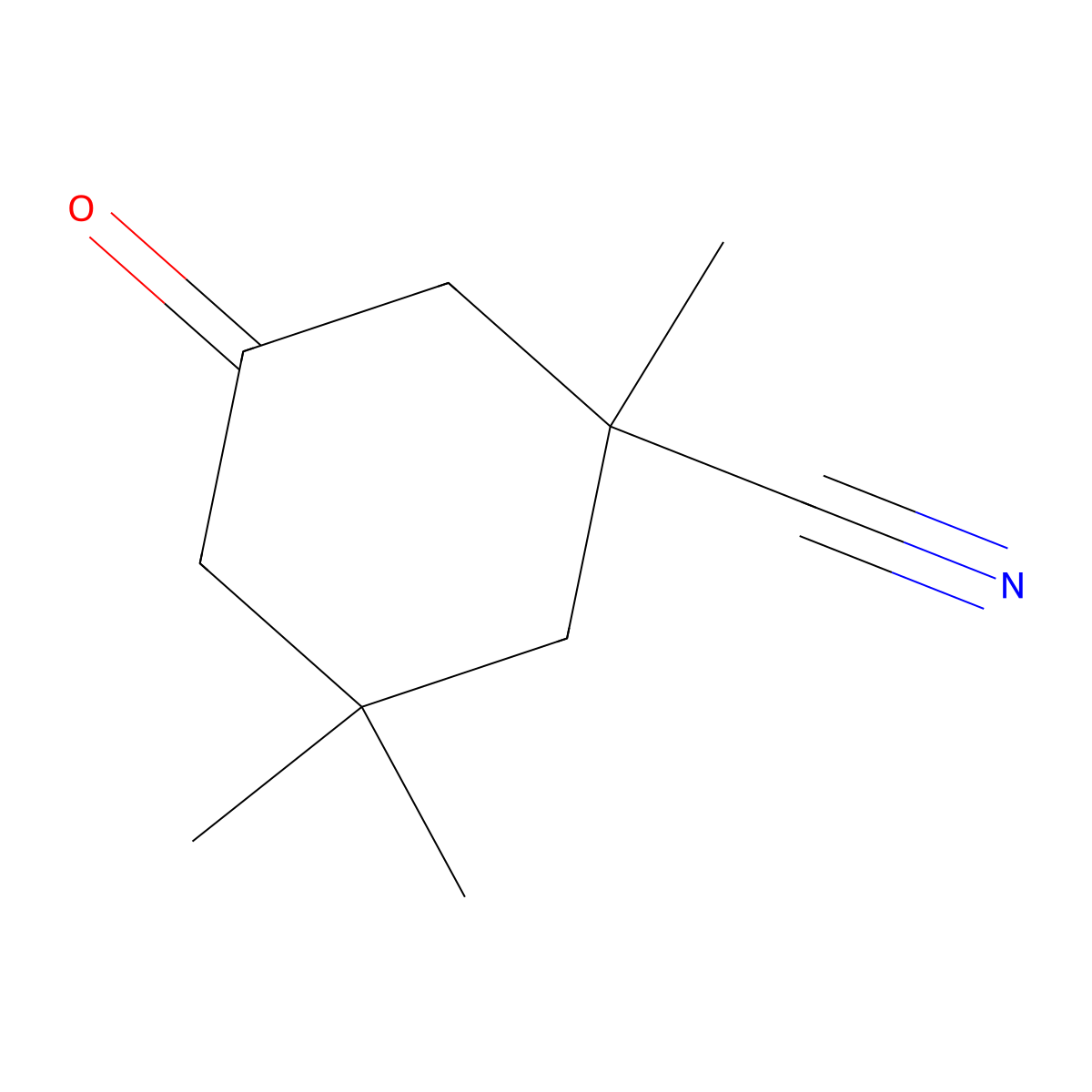 3-Cyano-3,5,5-trimethylcyclohexanone molecular structure, CAS 78948-79-5