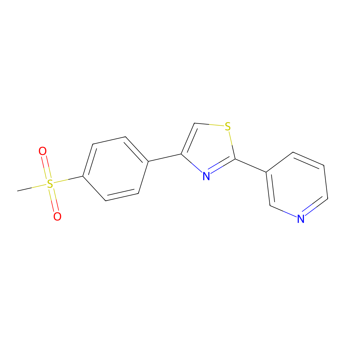3-{4-[4-(Methylsulfonyl)phenyl]-1,3-thiazol-2-yl}pyridine molecular structure, CAS 789483-49-4