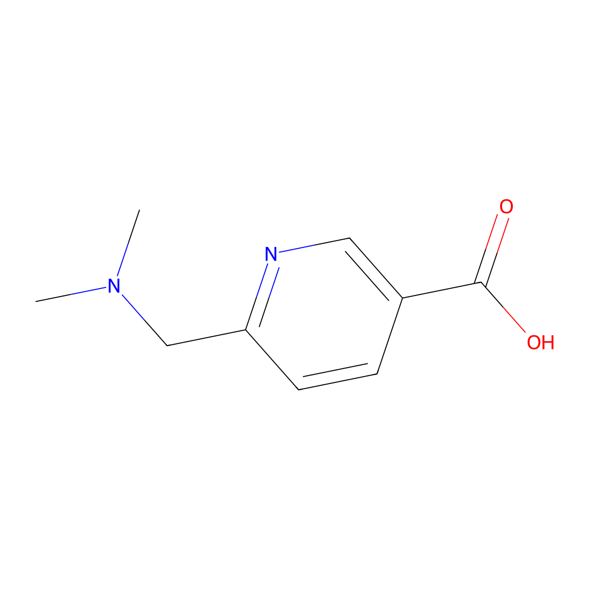6-((Dimethylamino)methyl)-3-pyridinecarboxylic acid molecular structure, CAS 789484-63-5