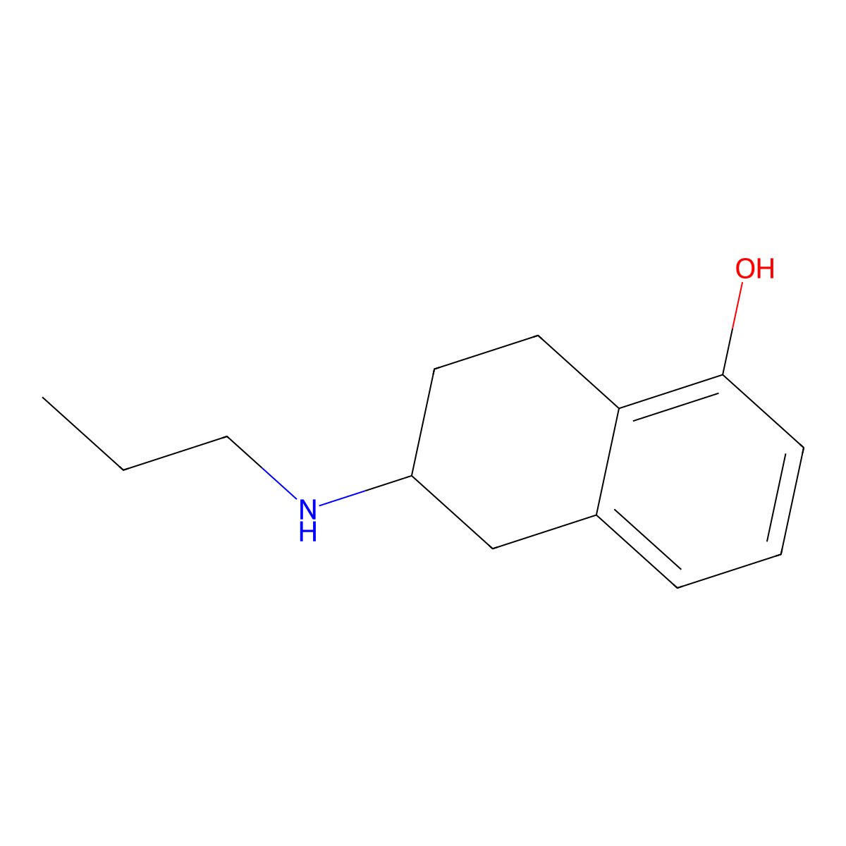 1-Naphthalenol, 5,6,7,8-tetrahydro-6-(propylamino)- molecular structure, CAS 78950-82-0