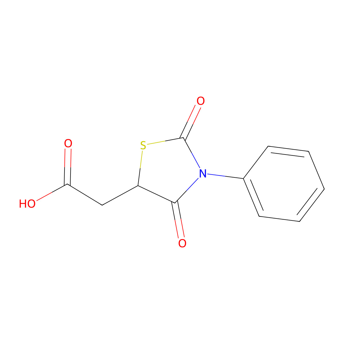2-(2,4-Dioxo-3-phenyl-1,3-thiazolidin-5-yl)acetic acid molecular structure, CAS 78951-11-8
